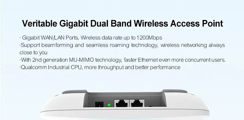 11ac 1200Mbps High Power WiFi5 Ceiling Access Point