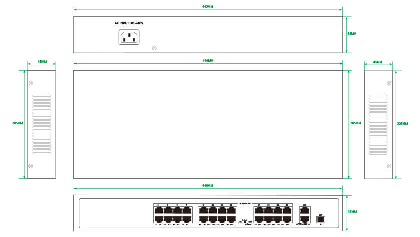 24-Port 100/1000M PoE Switch