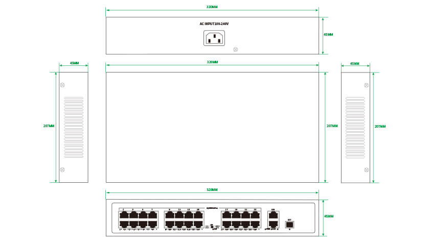 24-Port 100/1000M Desktop PoE Switch