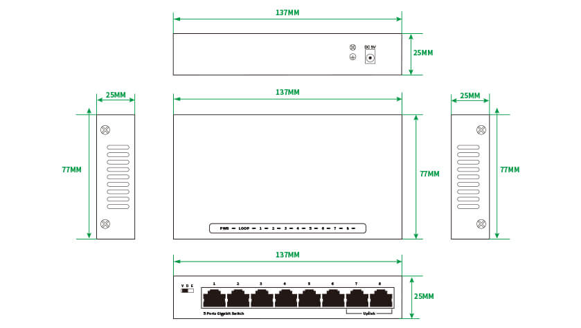 8-Port Full Gigabit Ethernet Switch