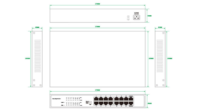 16 Port Gigabit Ethernet Switch