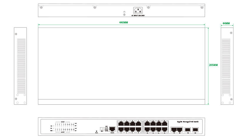 16-Port Gigabit L2 Managed PoE Switch