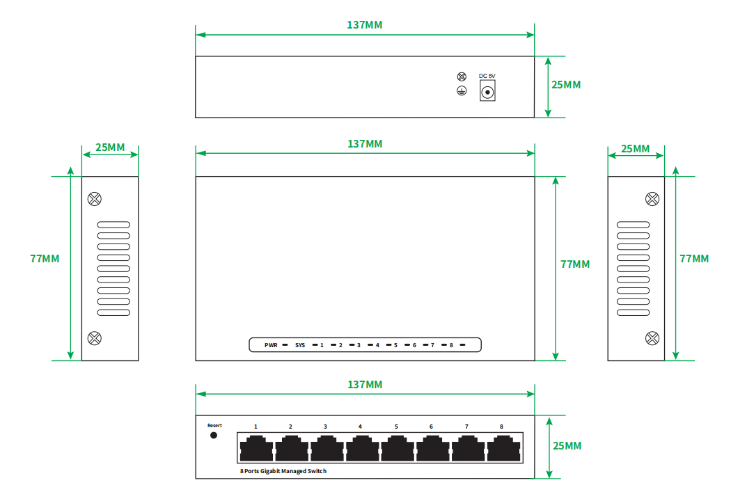 8-Port Gigabit Web Managed Ethernet Switch