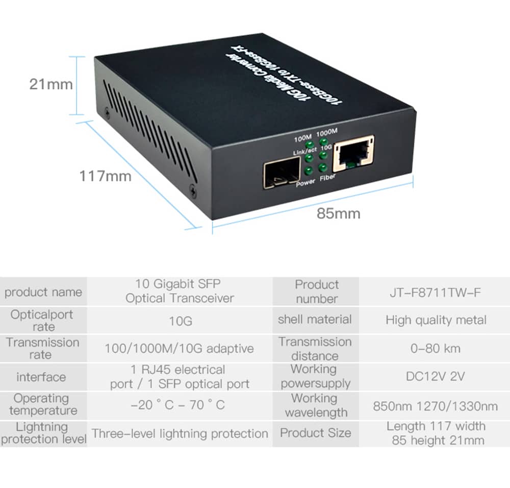 10G Fiber Media Converter