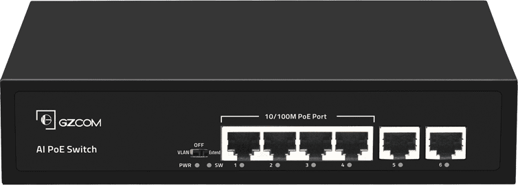 Unmanaged Fast Ethernet 4 Port PoE Switch