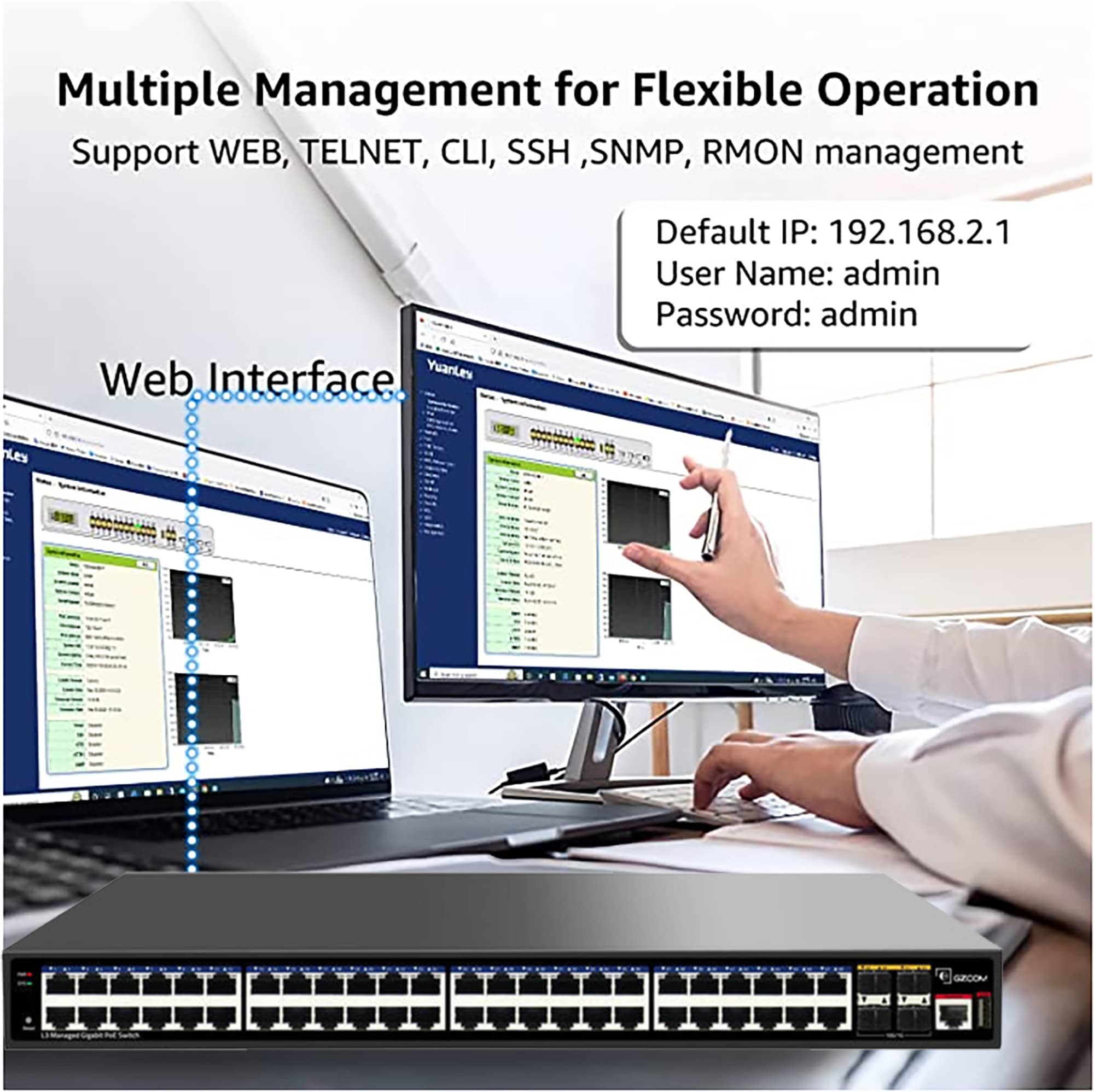 48 port L3+ Managed PoE Switch